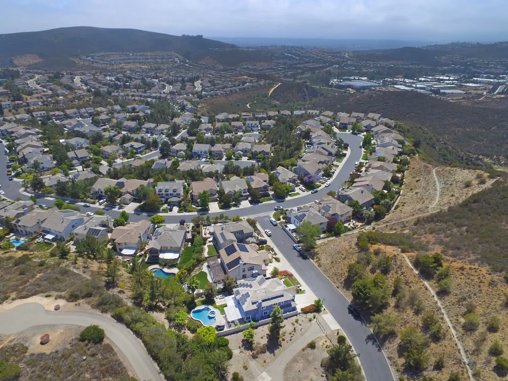 Homes, trails, and open space in San Elijo Hills